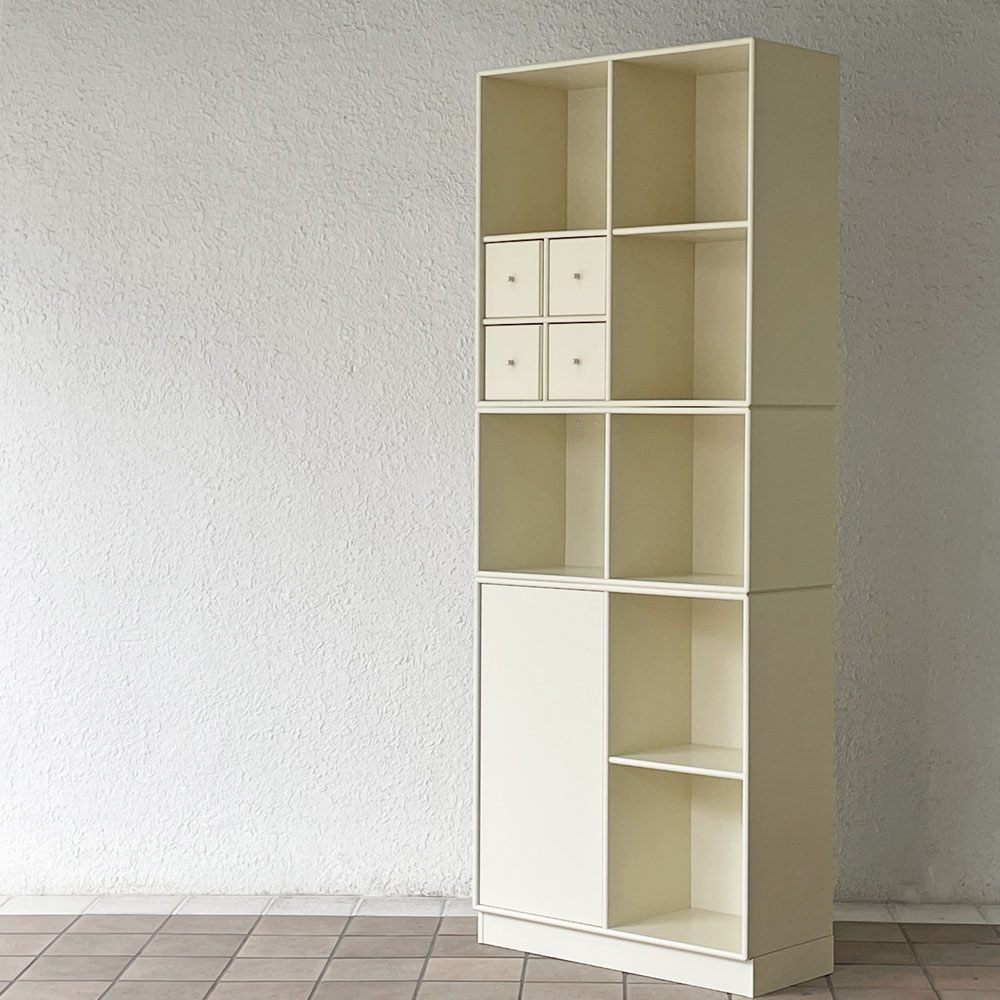 モンタナ MONTANA システムシェルフユニット SYSTEM SHELF UNIT 4ユニット キャビネット 木製1扉付＆4ドロワー付＆2段ラック＋ベース デンマーク ◇