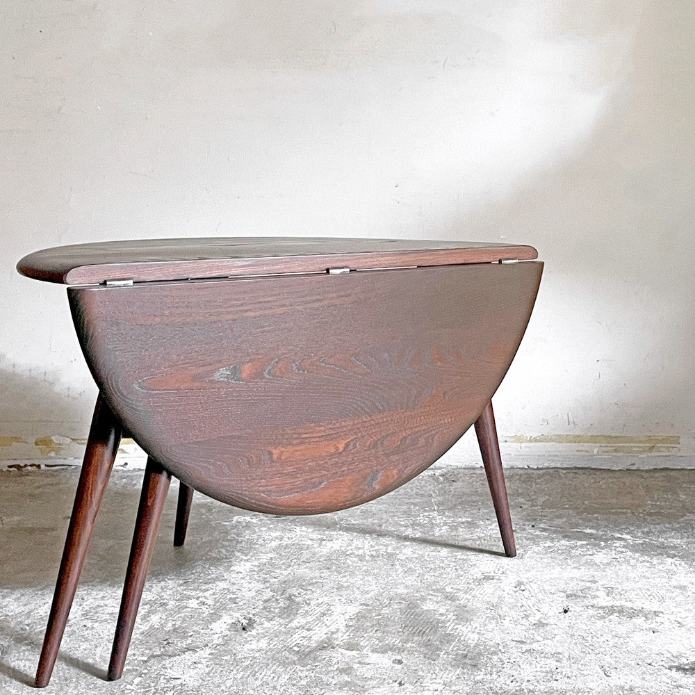 アーコール Ercol ドロップリーフ コーヒーテーブル サイドテーブル エルム×ビーチ材 ブラウン UKビンテージ 英国家具 ■