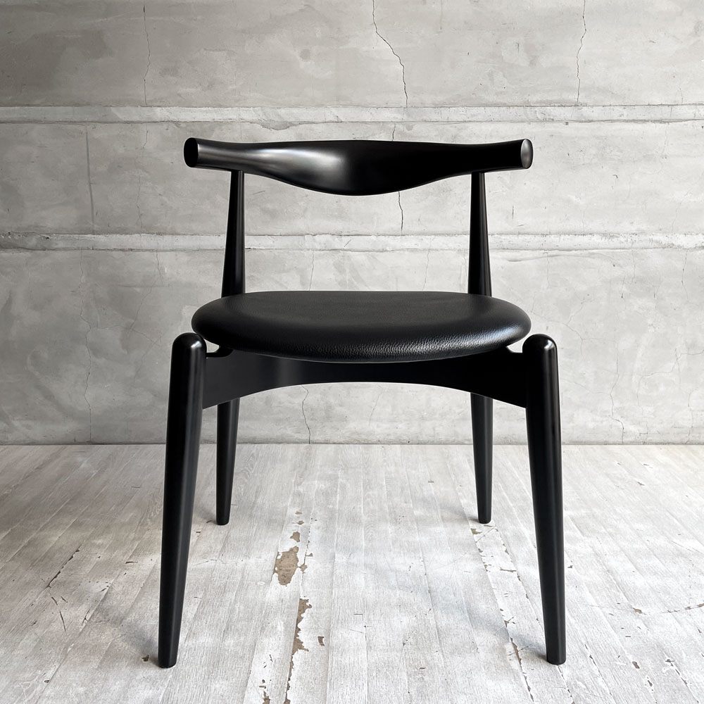カールハンセン＆サン Carl Hansen & Son CH20 エルボーチェア オールブラック ビーチ材 レザー 本革 ハンス・J・ウェグナー 美品 ♪