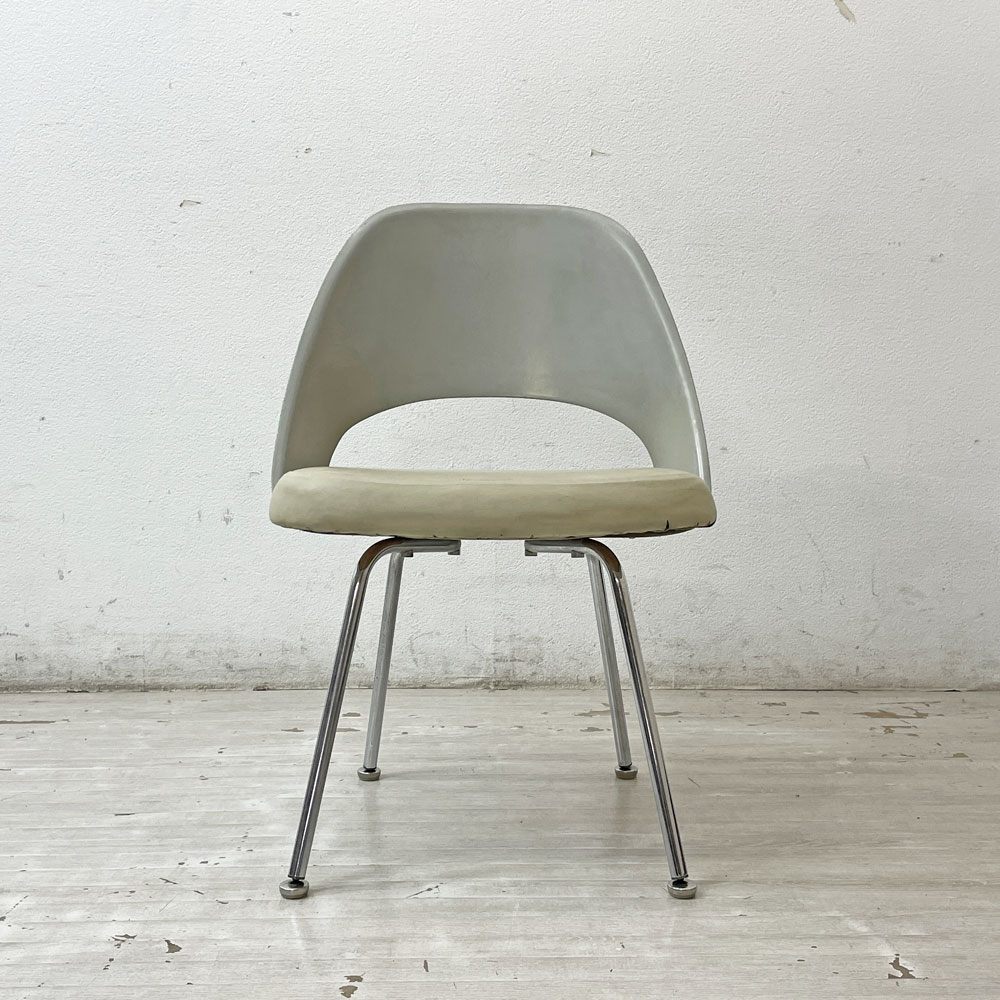 ノル Knoll エーロ・サーリネン Eero Saarinen エグゼクティヴ #72 サイドチェア FRPシェル PVCシート メタルベース 50-60's ビンテージ ●