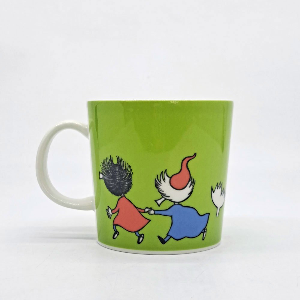 アラビア ARABIA ムーミン Moomin マグカップ トフスランとビフスラン ライトグリーン 廃番 フィンランド 北欧食器 ●