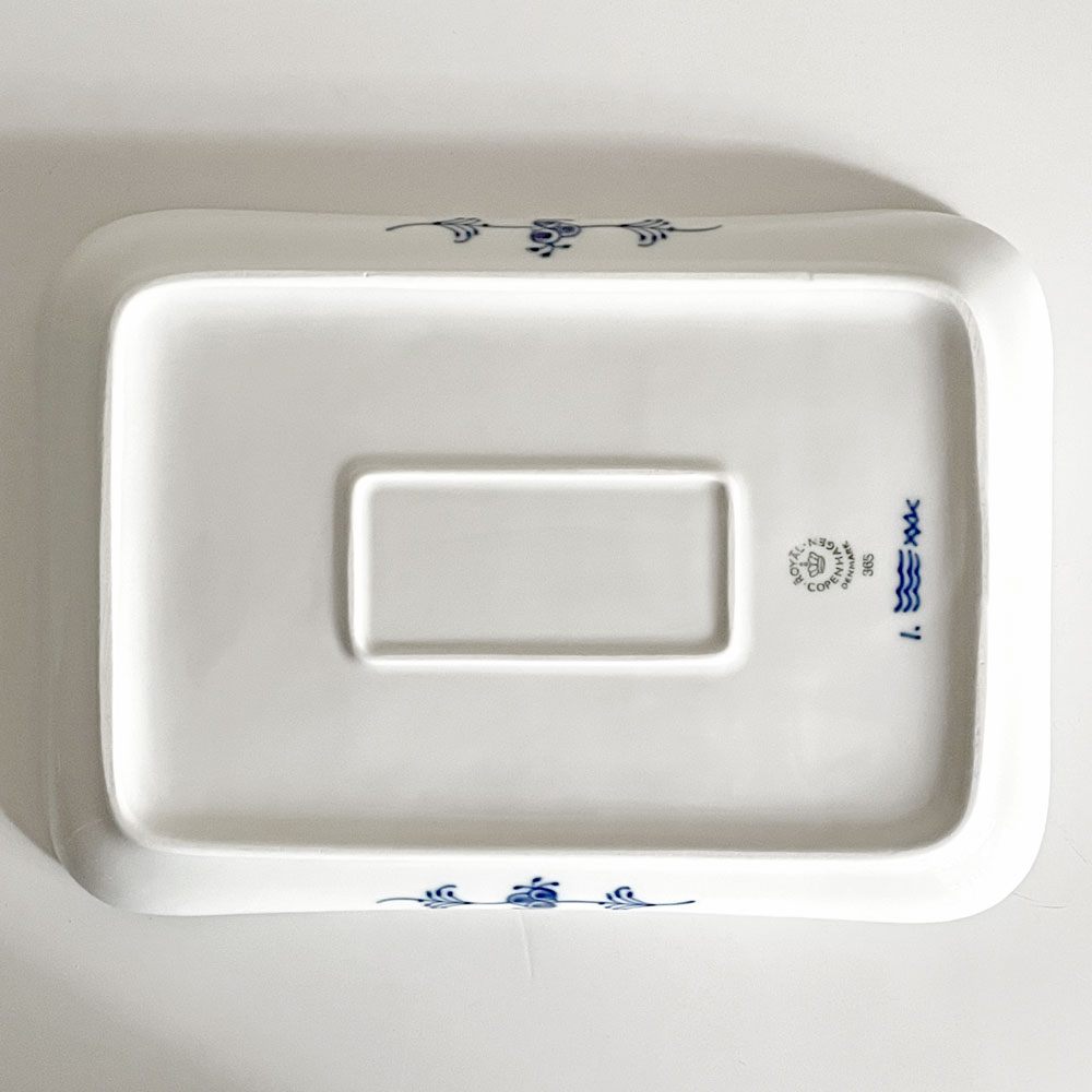 ロイヤルコペンハーゲン ROYAL COPENHAGEN ブルーフルーテッド Blue Fluted ジャパニーズ Japanese スクエアプレート 平皿 角皿 w22cm デンマーク製 北欧 廃番 A ■