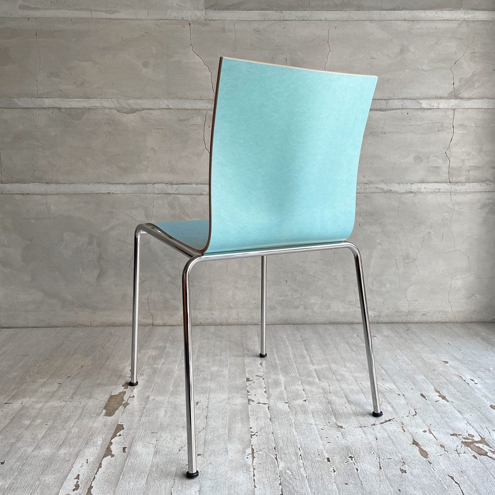 エンゲルブレヒト Engelbrechts チャリックチェア CHAIRIK Chair 101 ダイニングチェア スタッキング 4本脚 アイスブルー プライウッド スチール デンマーク 未使用品 定価63,800円 ♪