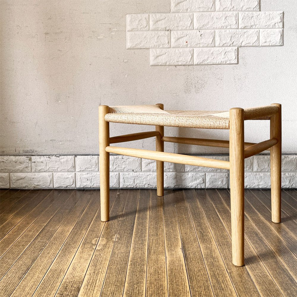 FDBモブラー FDB Mobler J83 スツール オットマン オーク材 ペーパーコード ヨーエン・ベックマーク Jorgen Baekmark 北欧家具 定価￥123,000- ◎