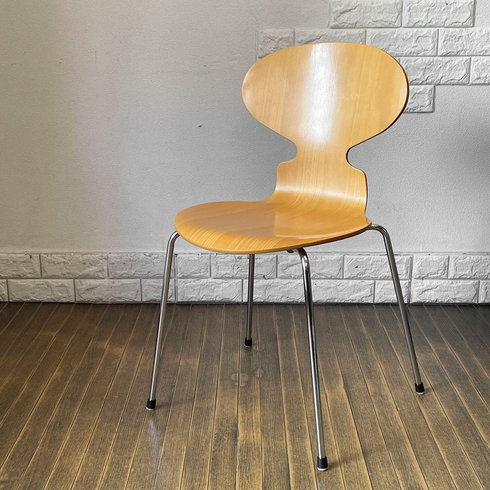 フリッツハンセン Fritz Hansen 3101 アリンコチェア アントチェア 4本脚 ナチュラルビーチ ラッカー仕上げ フェルトグライズ アルネ・ヤコブセン B ◎