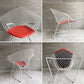 ノル Knoll ビンテージ ダイヤモンドチェア Diamond Chair ハリー・ベルトイア Harry Bertoia ホワイトフレーム シートパッド付 ミッドセンチュリー ♪