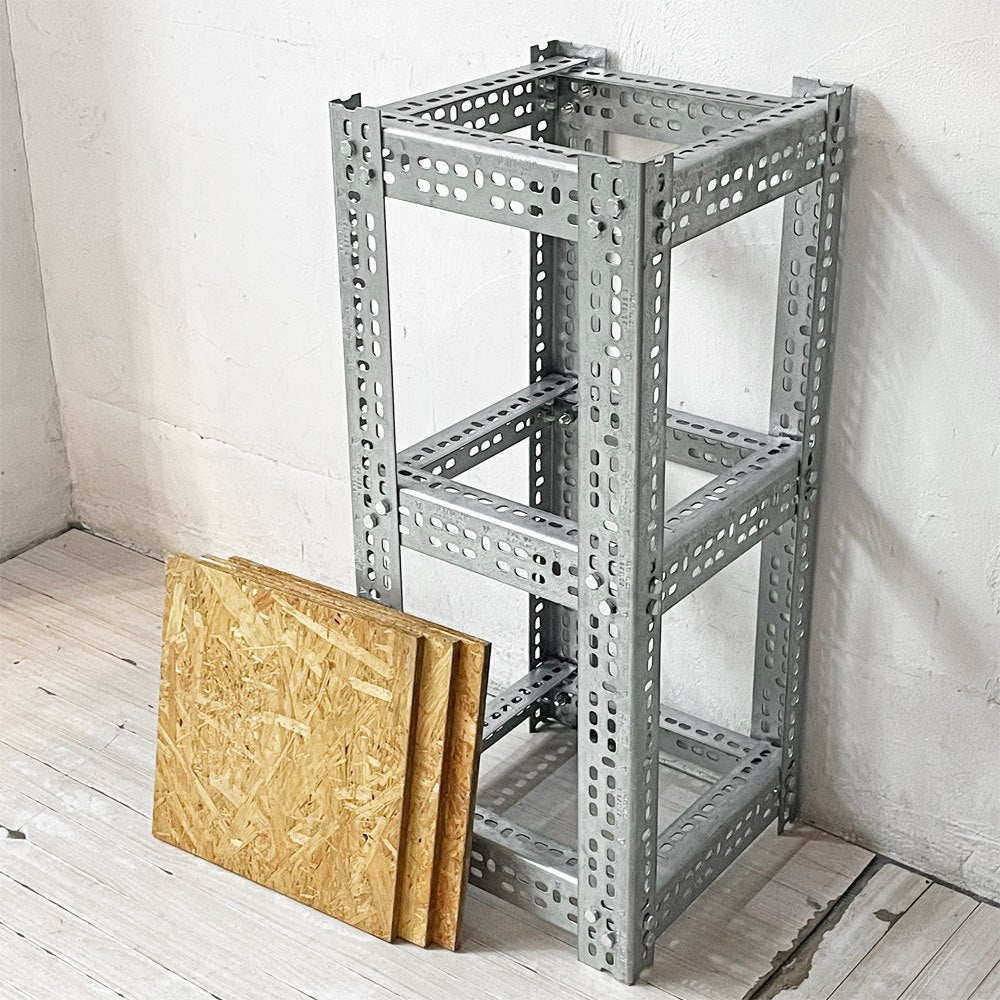 リオン LYON アングルシェルフ SLOTTED ANGLE SHELF 3段 オープンシェルフ オープンラック W32×H76cm  インダストリアルP.F.S.取扱い ★