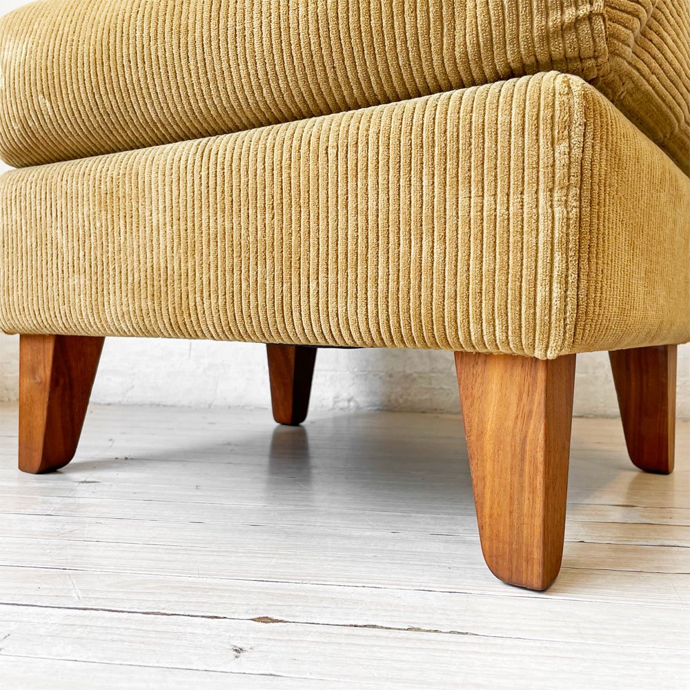トラックファニチャー TRUCK FURNITURE エフケーソファ トリム FK SOFA TRIM オットマン コーデュロイ グリーン ウォールナット無垢材 張地F-21 ★