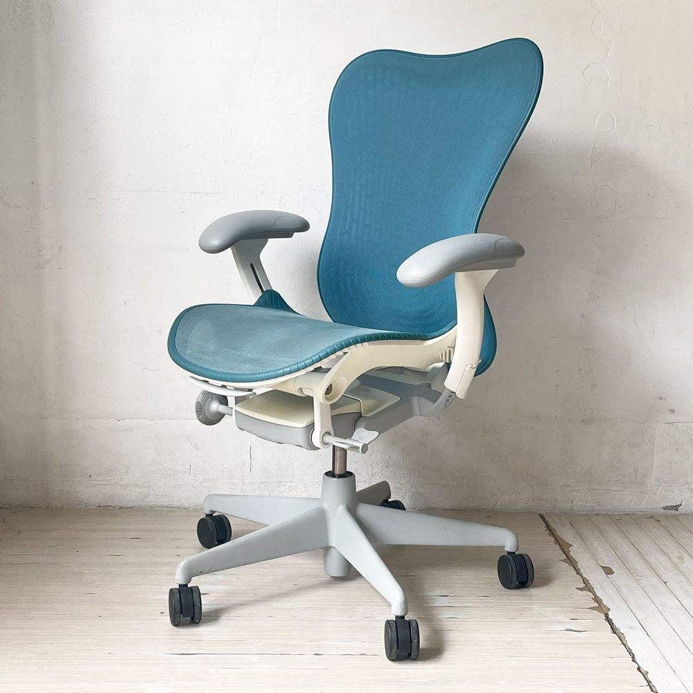 ハーマンミラー Herman Miller ミラ2チェア Mirra2 デスクチェア バタフライバック ダークターコイズ メッシュシート studio7.5 ★