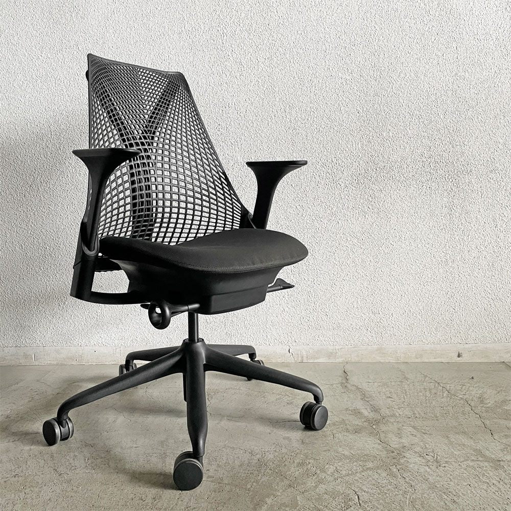 ハーマンミラー Herman Miller セイルチェア SAYL CHAIR デスクチェア オフィスチェア ブラック ミドルバック イヴ・ベアール 2016年製 旧モデル 〓