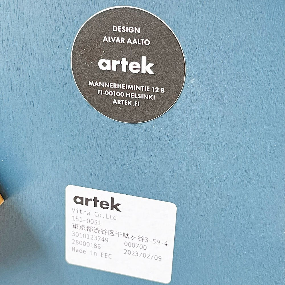 アルテック artek スツール60 Stool60 ブルーラッカー バーチ材 3本脚 Lレッグ アルヴァ・アアルト スタッキング 北欧家具 定価￥46,200- ★