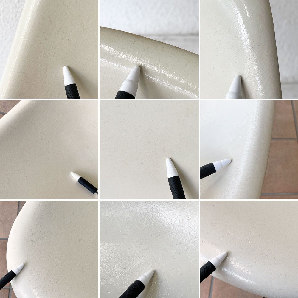 ハーマンミラー Herman Miller サイドシェルチェア セカンド 2nd ビンテージ FRP製 パーチメント エッフェルベース C&R イームズ ミッドセンチュリー ◇