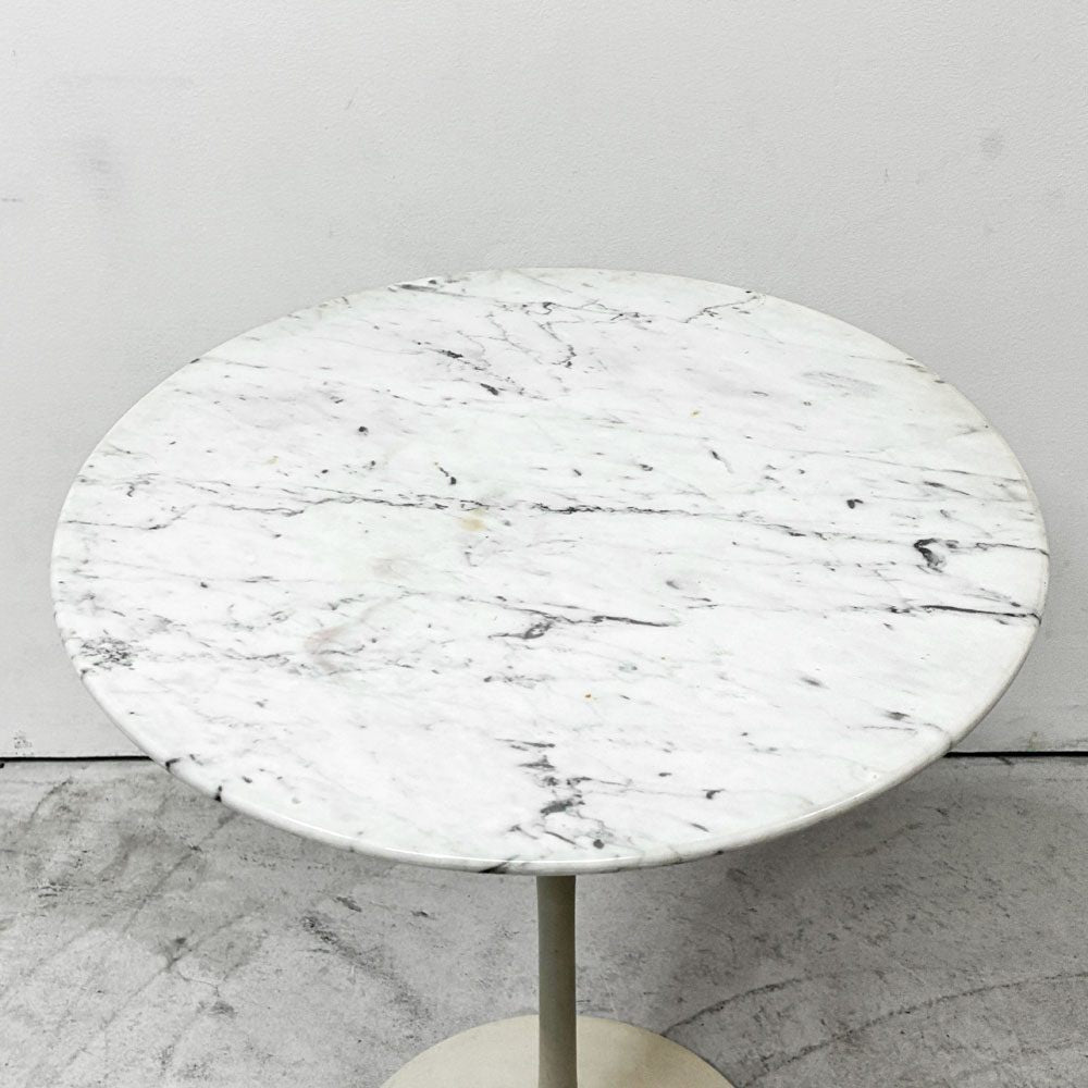 ノル ノール Knoll サーリネンコレクション チューリップ サイドテーブル Φ41cm 大理石天板 マーブル ホワイトラミネート エーロ・サーリネン 参考定価￥336,600- ●