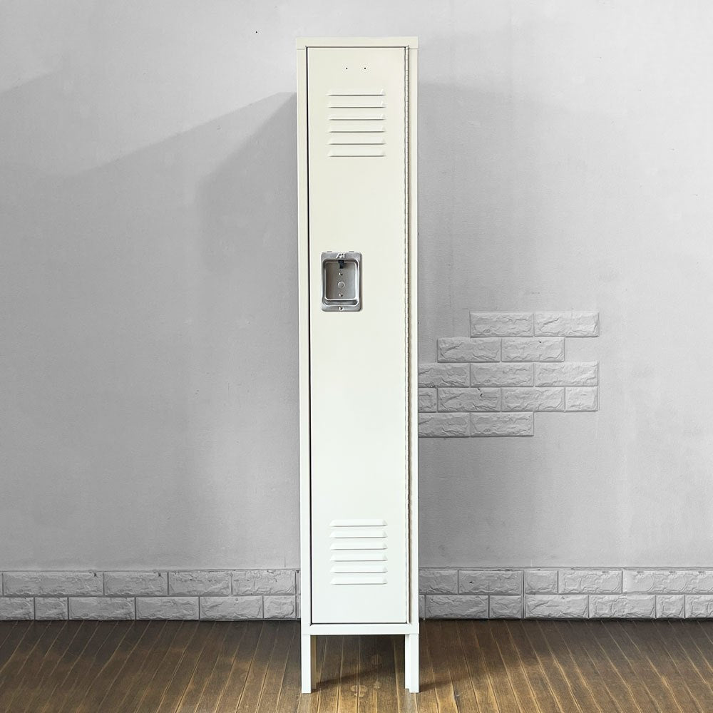 リオン LYON スチール ロッカー RECESSED HANDLE 1-TIER LOCKER シングルロッカー アイボリー インダストリアル US パシフィックファニチャーサービス取扱 ◎