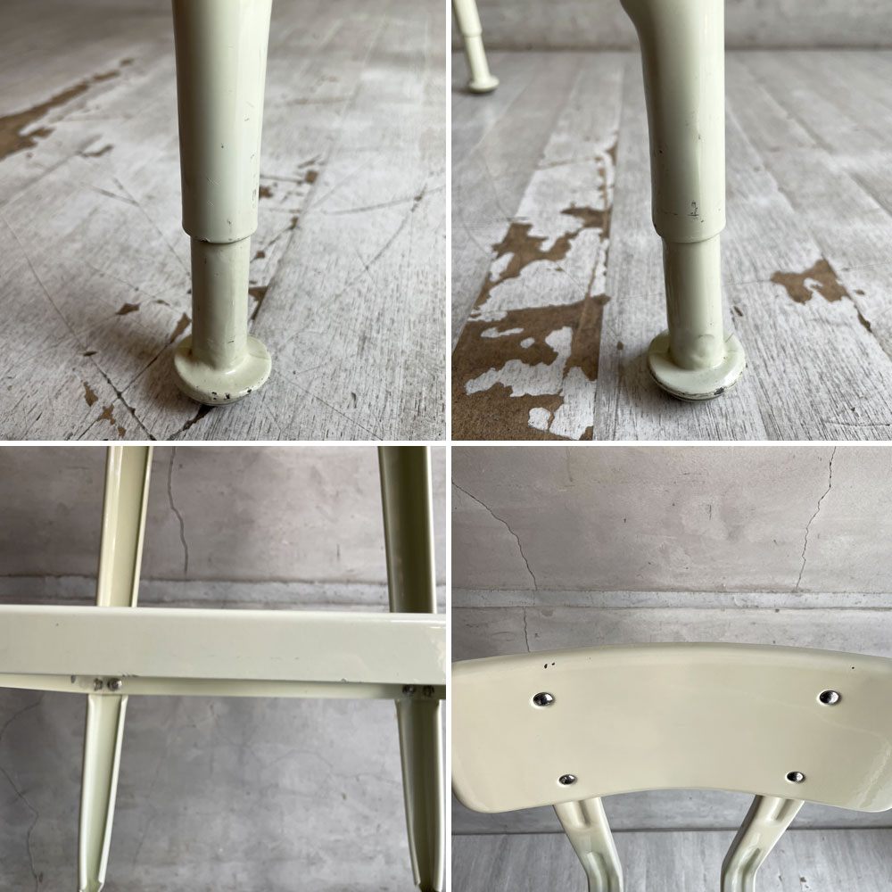 ダルトン DULTON スタンダードバーチェア Standard bar chair ハイチェア アイボリー スチール×ファブリック USビンテージスタイル 座面張替え済 参考定価¥28,600- A ♪