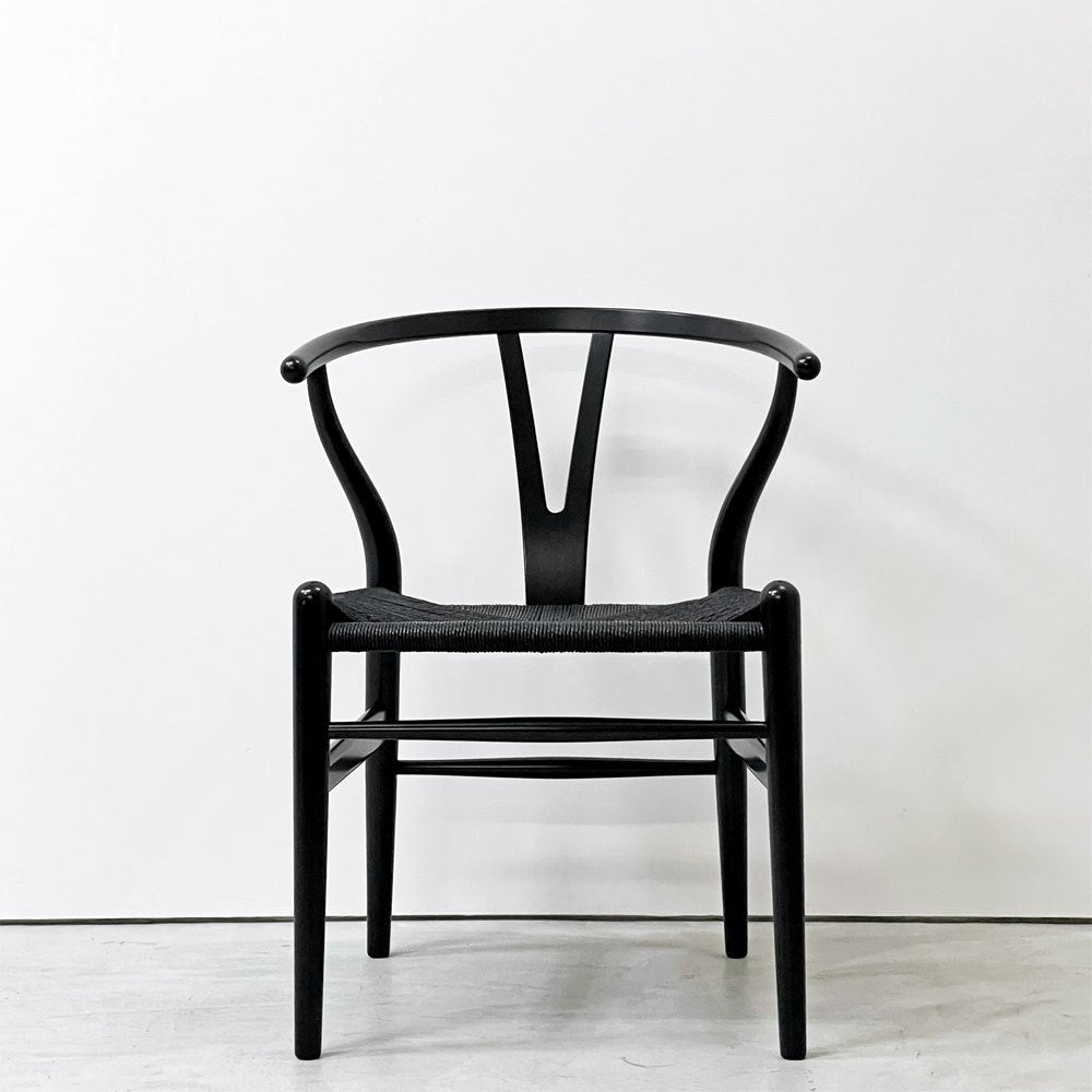 カールハンセン＆サン Carl Hansen & Son CH24 Yチェア ブラックラッカー×ブラックペーパーコード ビーチ材 ハンス・J・ウェグナー デンマーク 北欧家具 B ●