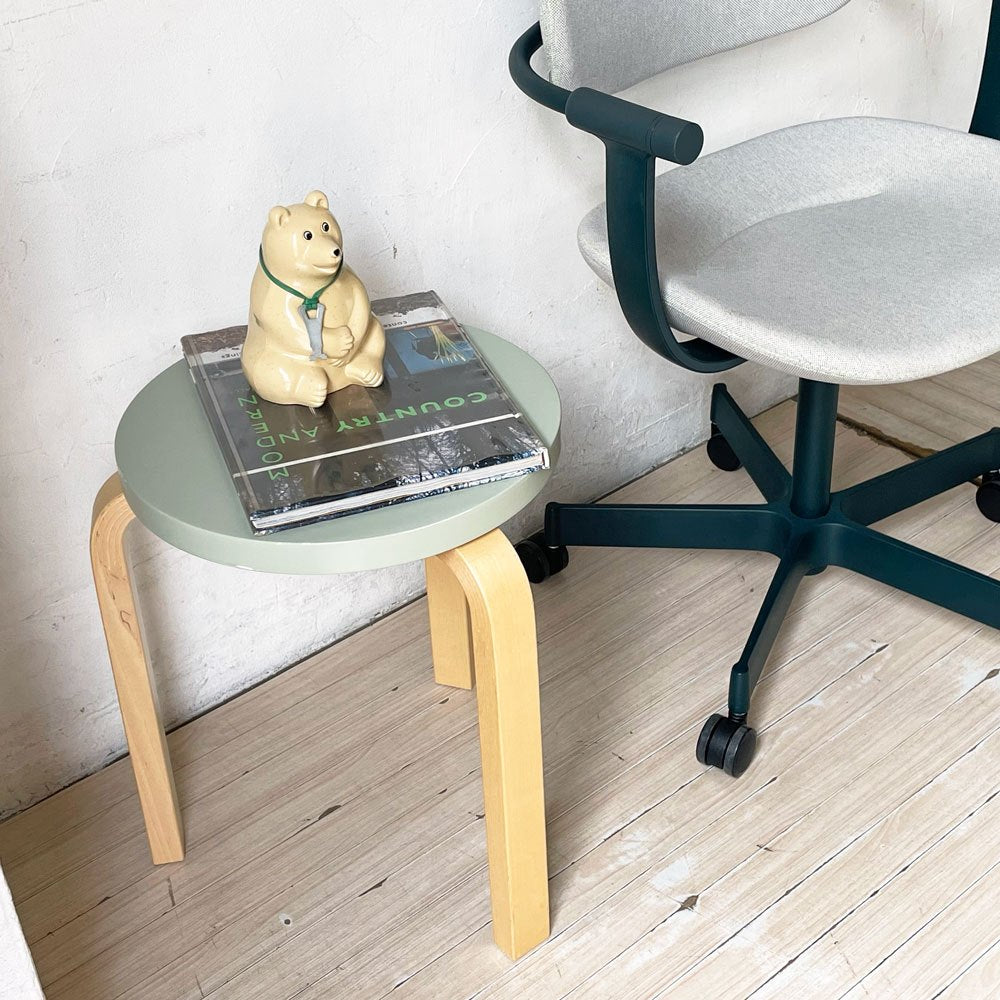 アルテック artek スツール60 Stool60 グリーンラッカー 3本脚 Lレッグ アルヴァ・アアルト スタッキング 北欧家具 定価￥46,200- ★