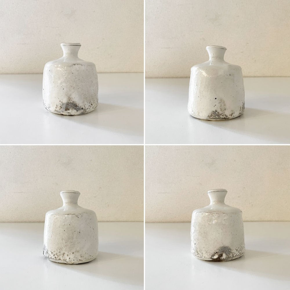 花岡隆 Yutaka Hanaoka 粉引石目花入 フラワーベース 一輪挿し H9.5cm 花窯 現代作家 参考価格￥16,500- ◎