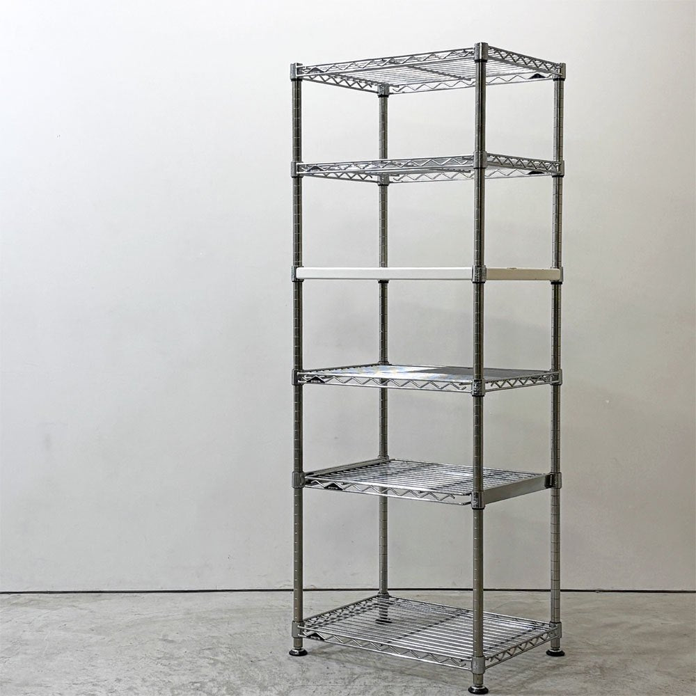 エレクター ERECTA メタルラック Metal Rack 6段 シェルフ W61.5cm × H159cmアジャスター付き スライド式棚板 ●