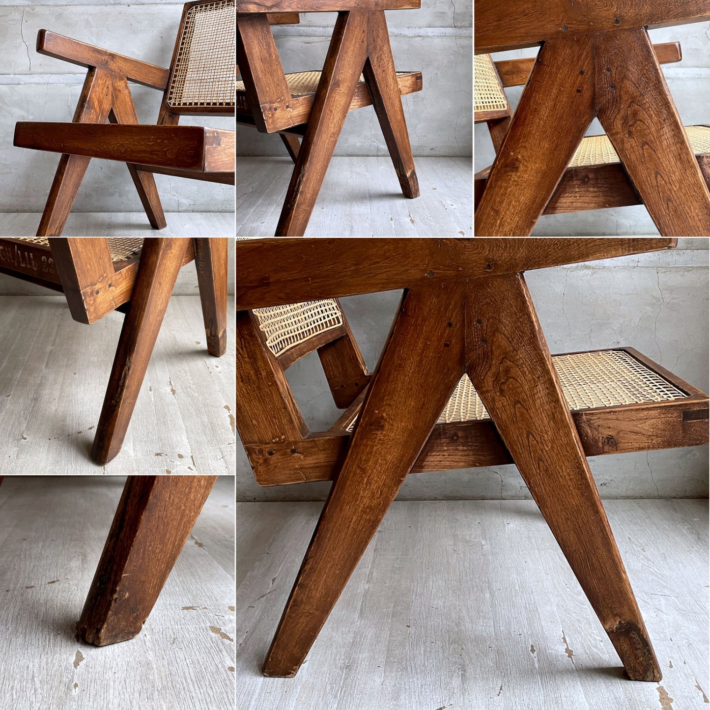 ピエールジャンヌレ Pierre Jeanneret イージーチェア Easy Chair チーク無垢材 レター入り チャンディーガル 60`s ビンテージ 名作椅子 希少 ♪