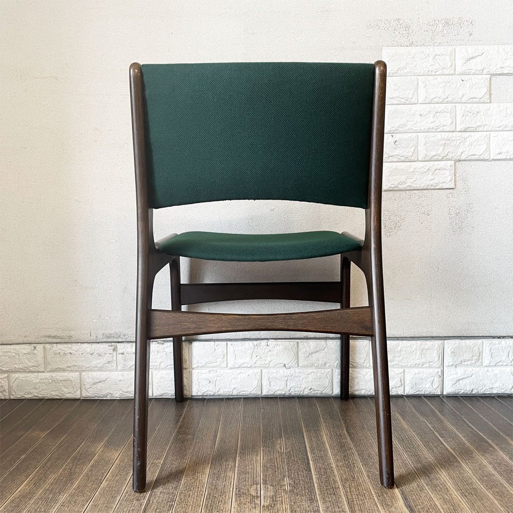 Anderstrup Mobelfabrik ダイニングチェア Model 89 オーク材 ファブリック グリーン系 座面張替済 エリック・バック デンマーク 北欧ビンテージ ◎
