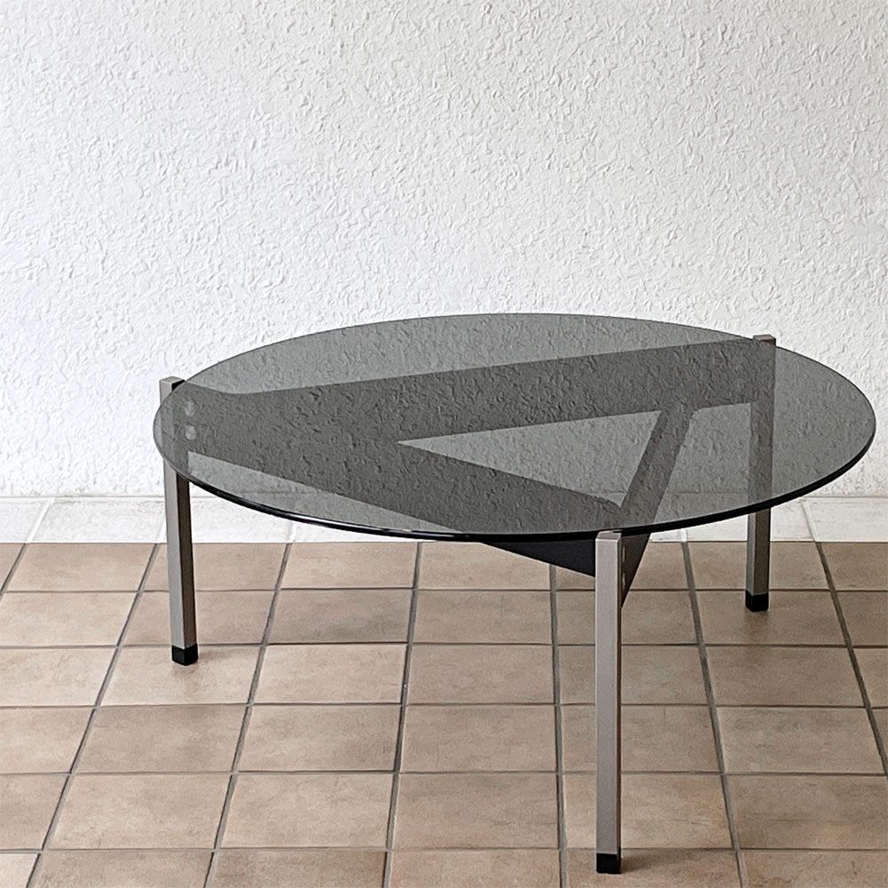 マシンエイジ Machine Age トライアングルテーブル Triangle Table スモーク ガラステーブル 長大作 希少 ◇