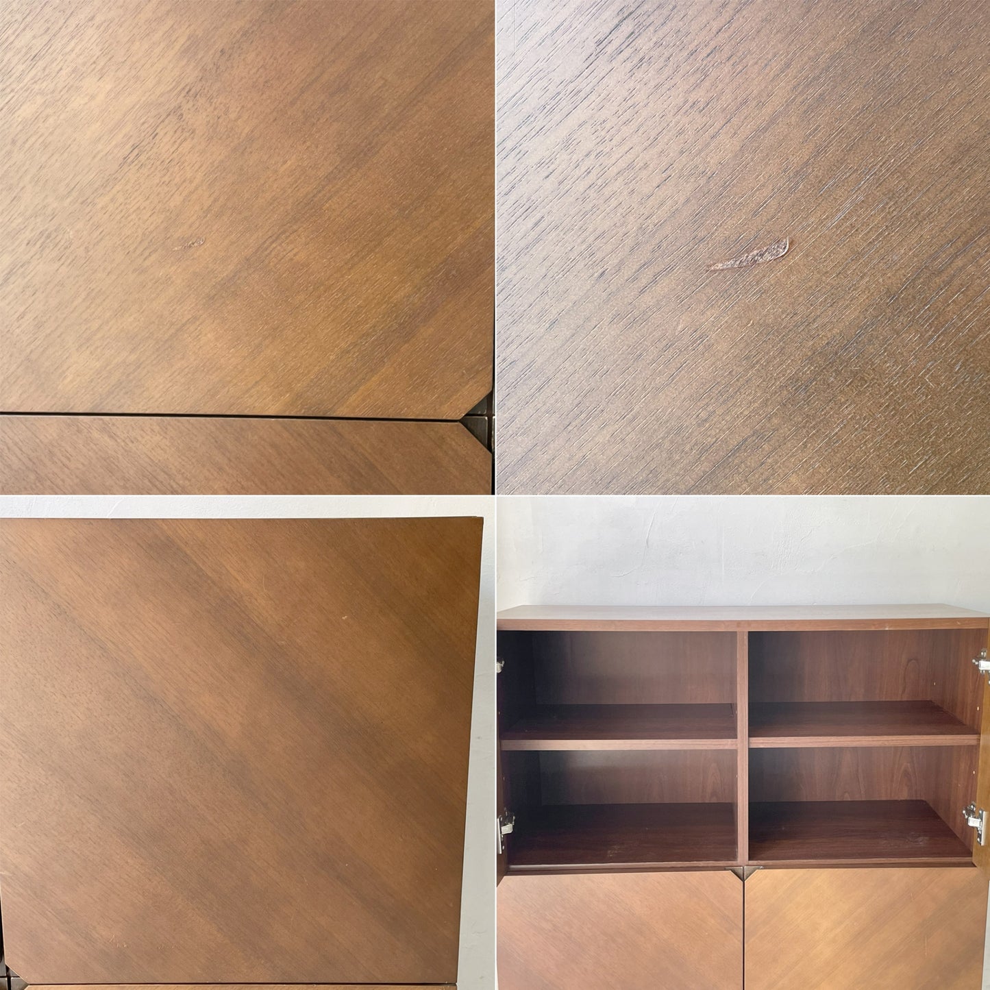 白半木材 HAKUHAN サイドキャビネット CABINET4 ブラウン リビングキャビネット ウォールナット ★