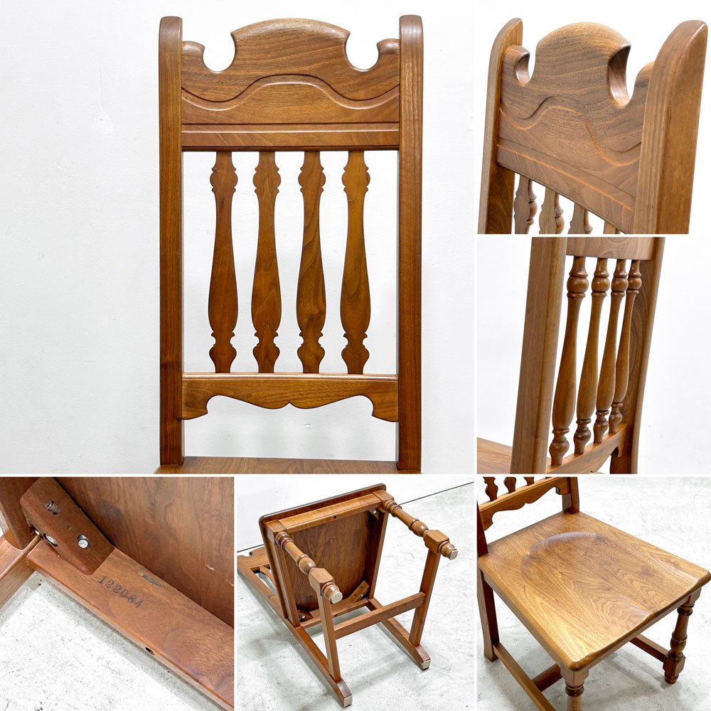 ノックオンウッド Knock on wood コロニアル ハイバックチェア1 ダイニングチェア ウォールナット無垢材 クラシカルデザイン ●