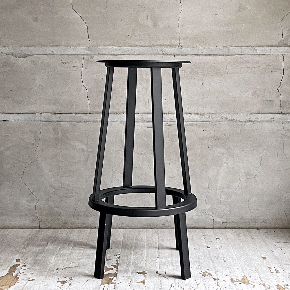 ヘイ HAY リボルバー バースツール ロー REVOLVER BAR STOOL LOW H76cm ブラック 回転式座面 レオン・ランズメイヤー デンマーク 定価¥51,700- B ♪