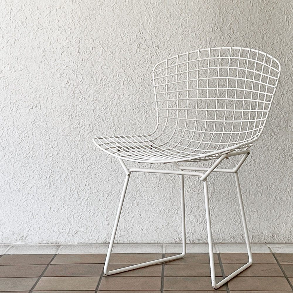ノル Knoll 420 サイドチェア ワイヤーチェア ホワイト レッド フルカバー ハリー・ベルトイア Harry Bertoia ミッドセンチュリー 名作椅子 ◇