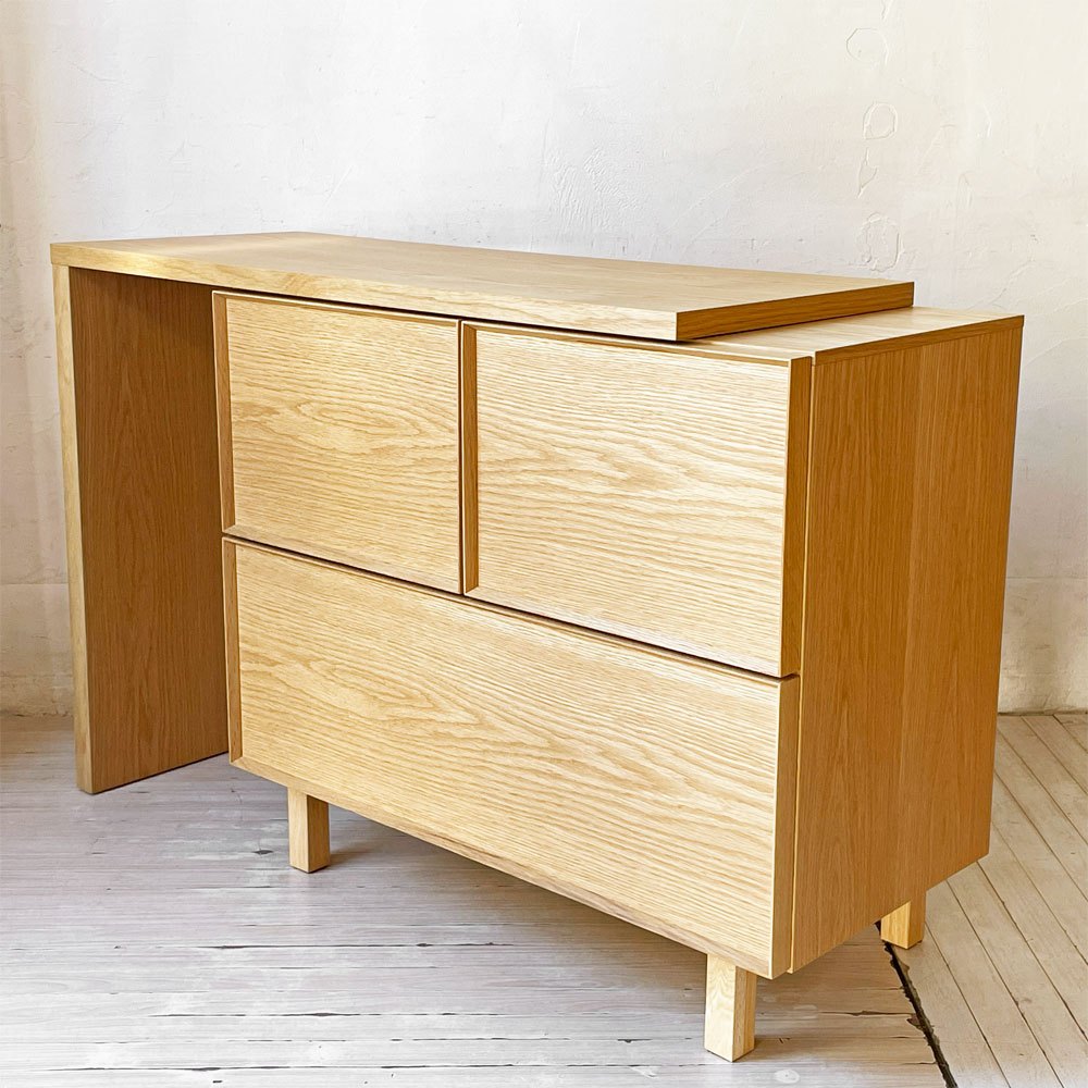 アクタス ACTUS トワード TOWARD チェスト＆サポートテーブル 80LO-2/1CHEST SGL OAK レッグ V3 デスク ナチュラルスタイル 美品 ★