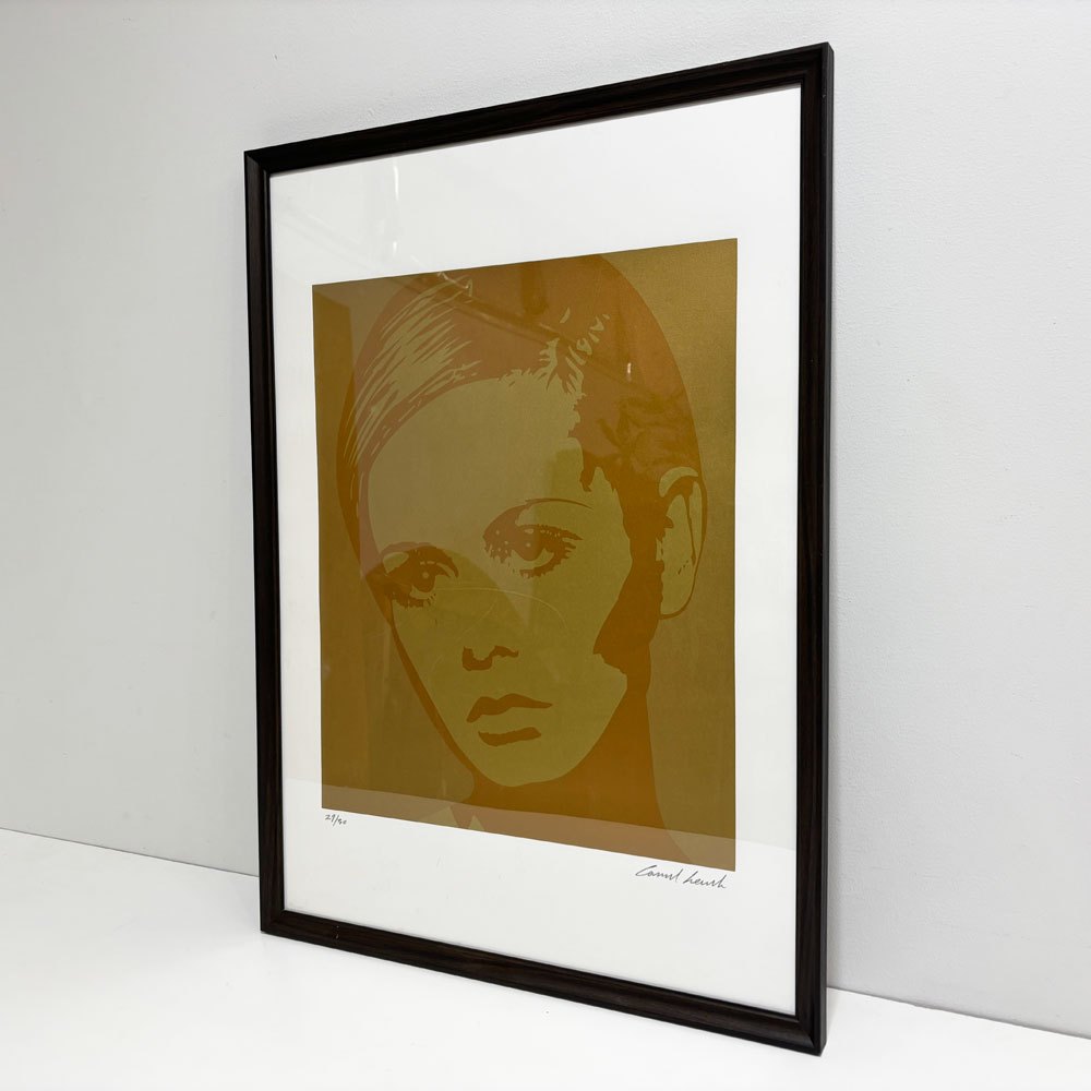コンラッドリーチ CONRAD LEACH ツィギー Twiggy シルクスクリーン アートフレーム ポスター ポップアート 29/30 希少 40×48.5cm(スクリーンサイズ) 額装品 ●
