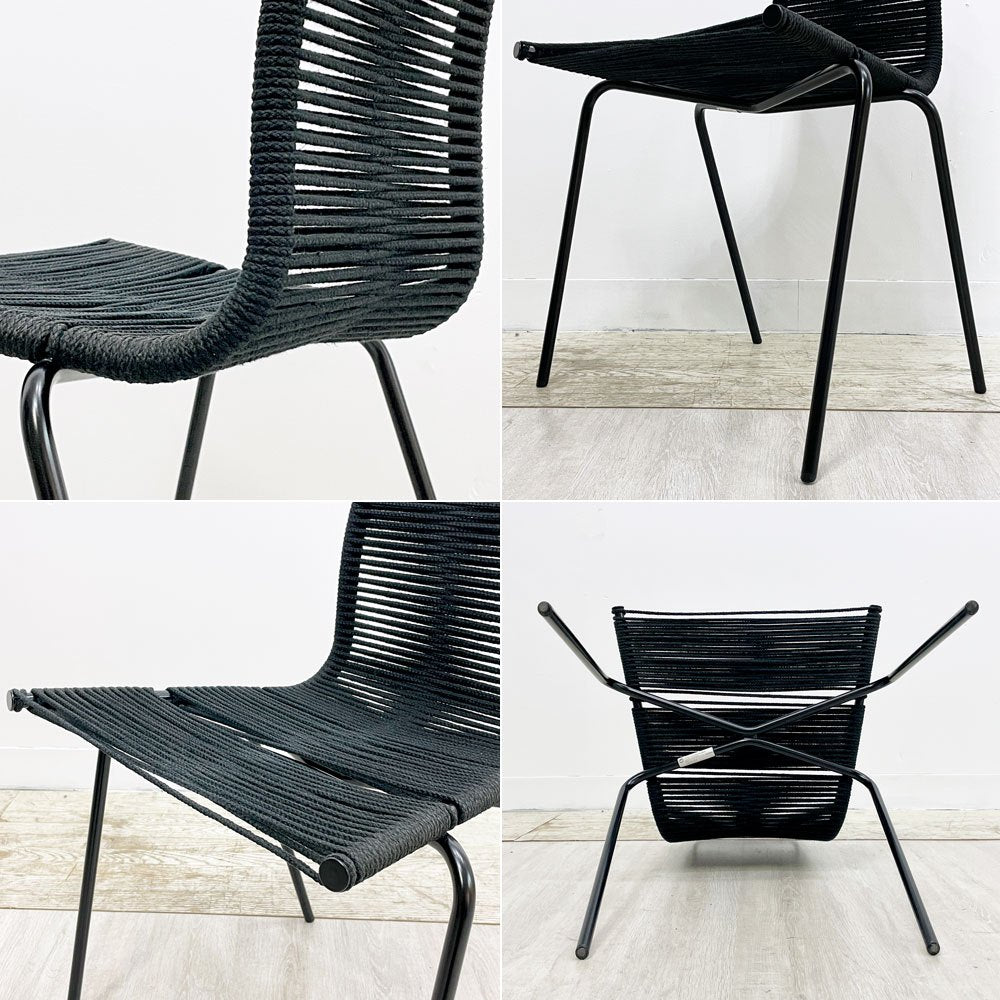 カールハンセン＆サン Carl Hansen & Son PK1 ダイニングチェア ポール・ケアホルム Poul Kjaerholm フラッグハリヤードロープ スチール ブラック 北欧 デンマーク モダン ●