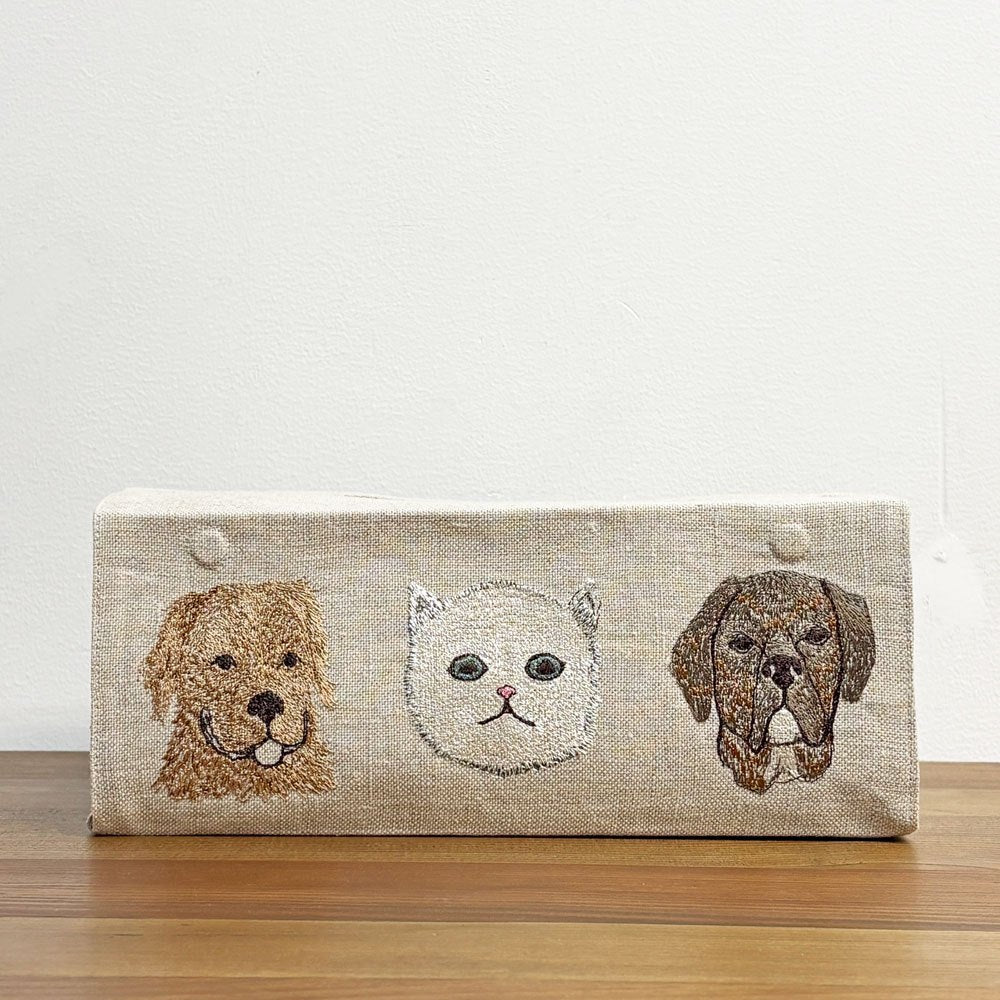 コーラルアンドタスク Coral & Tusk Dogs and Toys ティッシュボックスカバー リネン マグネット 刺繍 ●