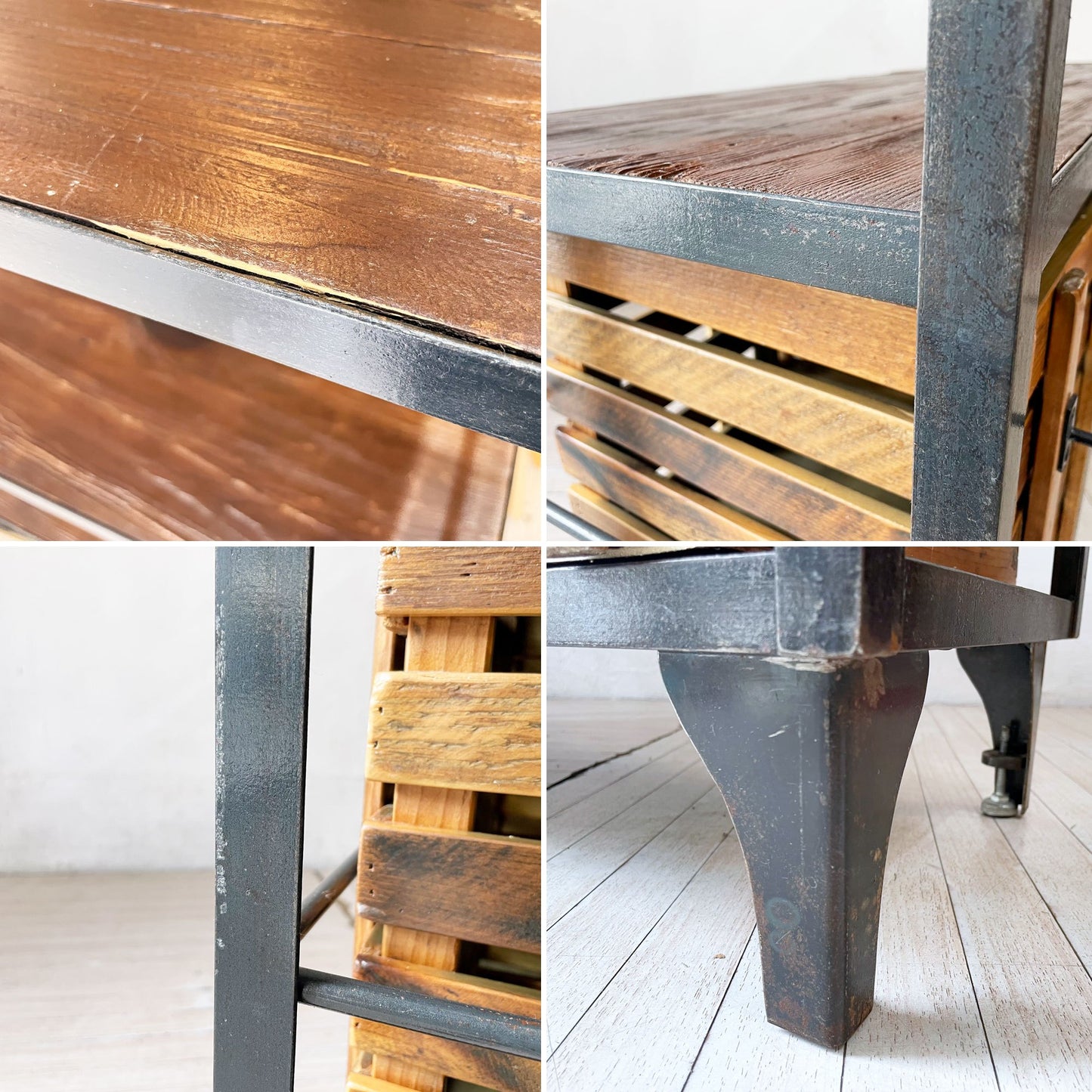 ジャーナルスタンダードファニチャー journal standard Furniture カルビ シェルフ CALVI SHELF 収納ボックス付き アイアン 古材 廃番 ★