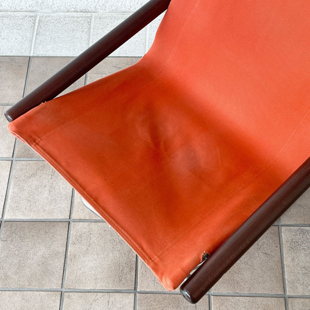 藤栄 FUJIEI ニーチェア エックス Ny chair X rocking フォールディングチェア ロッキング ダークブラウン×レンガ 新居猛 MoMA ◇