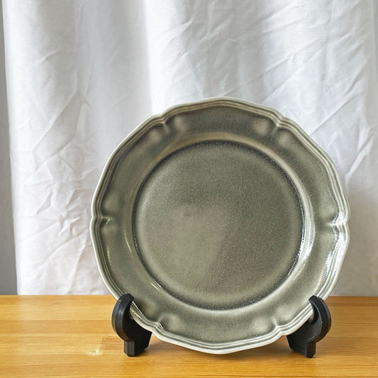 阿部慎太郎 花形 リム皿 Φ18.5㎝ 現代作家 B ◇