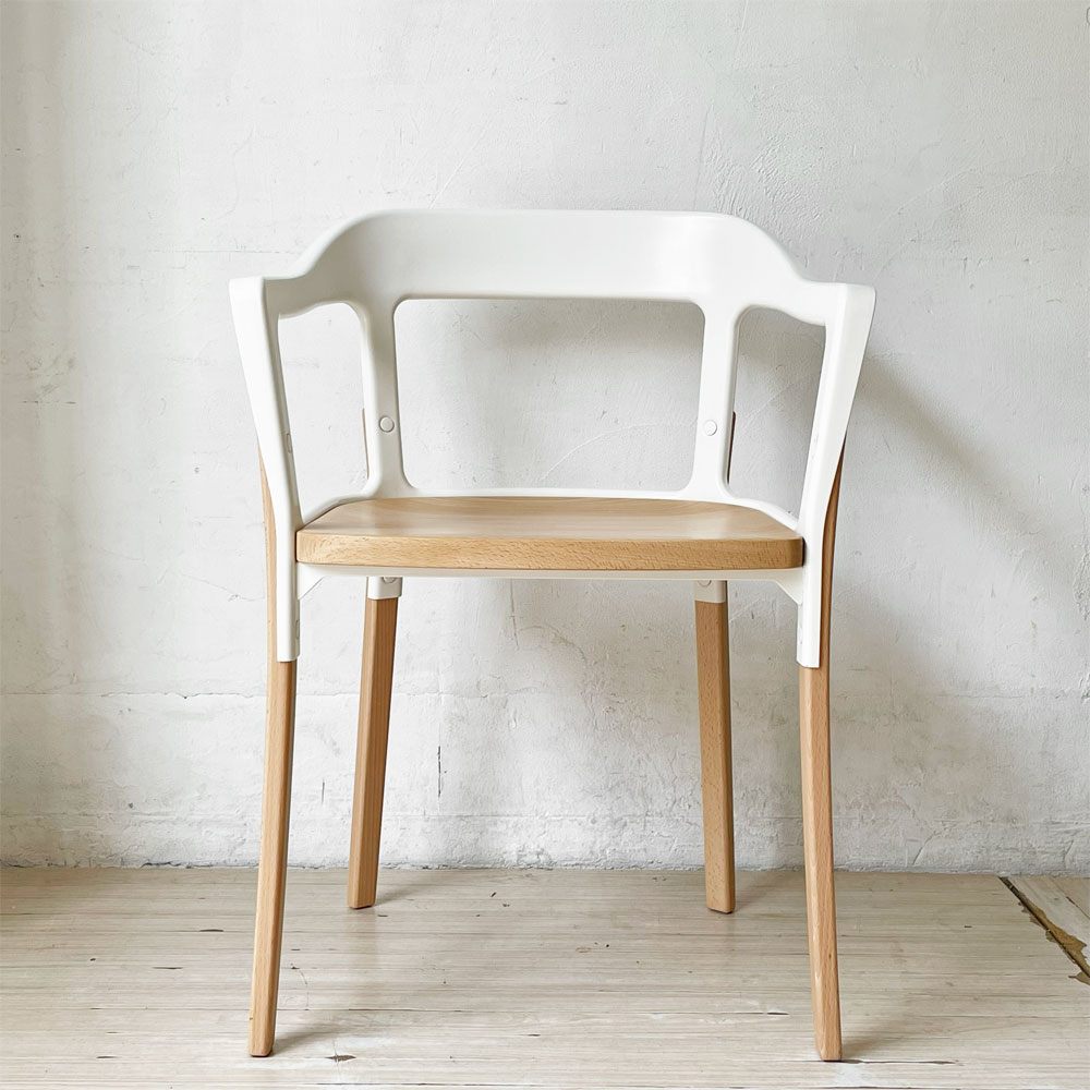 マジス MAGIS スティールウッドチェア Steelwood Chair ホワイト＆ビーチ アームチェア ロナン & エルワン・ブルレック イタリア ★