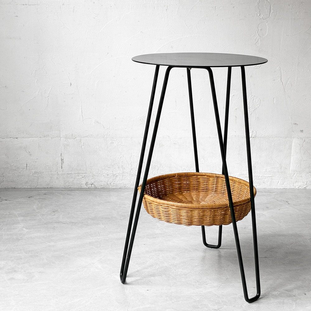 イデー IDEE ワラビー WALLABY SIDE TABLE サイドテーブル ラタン スチール ブラック ナチュラルデザイン ★