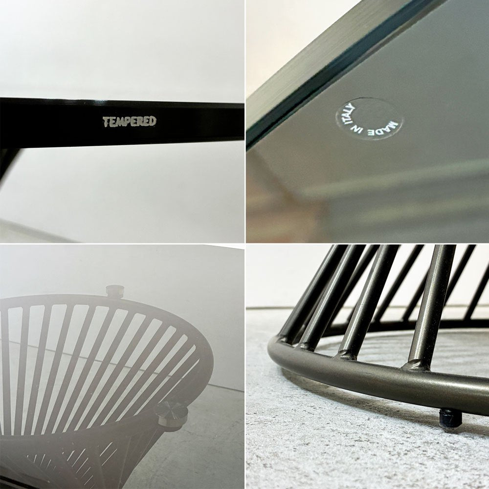 カリガリス calligaris ヴォルテックス ラウンドテーブル VORTEX Round table ダイニングテーブル スモークガラス天板×マットブロンズベース Φ120cm イタリアモダン 定価 ¥237,600- ●