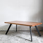 かなでもの KANADEMONO THE LOW TABLE ラバーウッド ブラウン × Black Steel LowTube 幅90cm ■