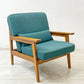 スタンダードトレード STANDARD TRADE Wood Frame Sofa SFA-03C-1p 一人掛けソファ ブルーグリーン ファブリック オーク無垢材 定価：¥240,000- ●