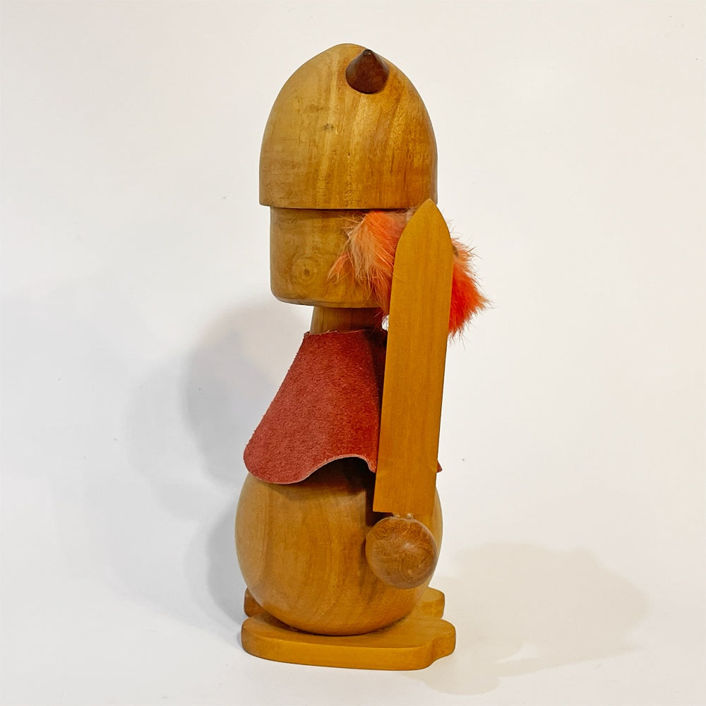 デンマークビンテージ Danish vintage wooden viking ノギンス バイキング 木製フィギュア オブジェ 24cm 北欧雑貨 ★