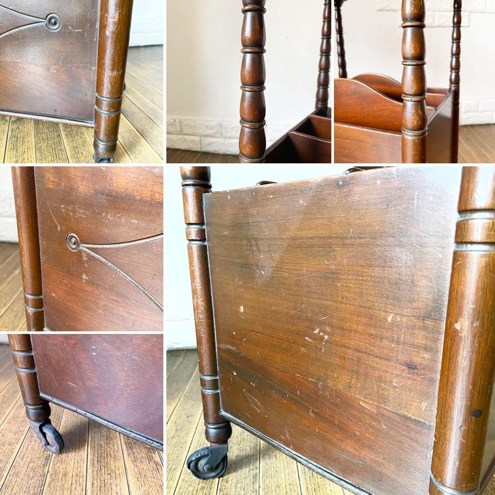 ジャパンビンテージ Japan Vintage サイドテーブル マガジンラック付き W46cm 古家具 昭和レトロ ◎