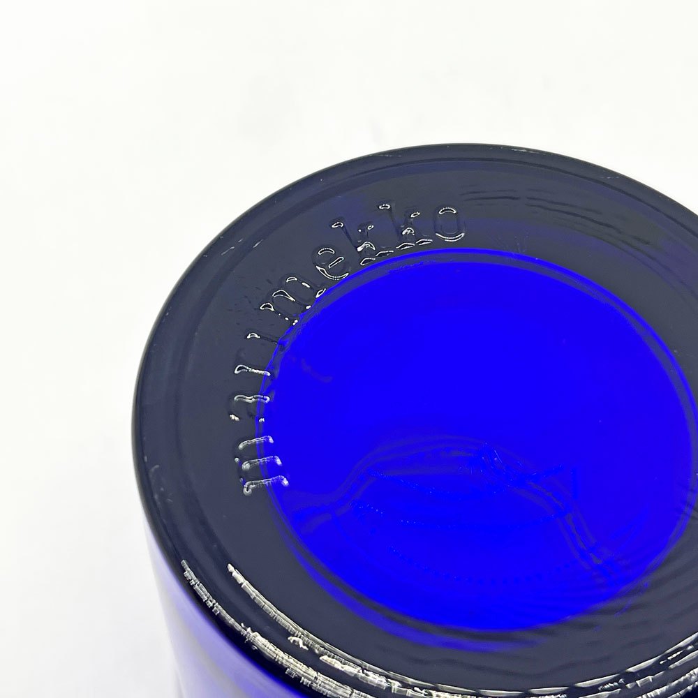 ヌータヤルヴィ Nuutajarvi マリメッコ marimekko キビ kivi キャンドルホルダー コバルトブルー 60mm ヘイッキ・オルヴォラ フィンランド ビンテージ ●