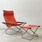ニーチェア エックス NY chair X フォールディングチェア オットマン付 レンガ×ダークブラウン 折り畳みチェア 新居猛 藤栄 MoMA ●