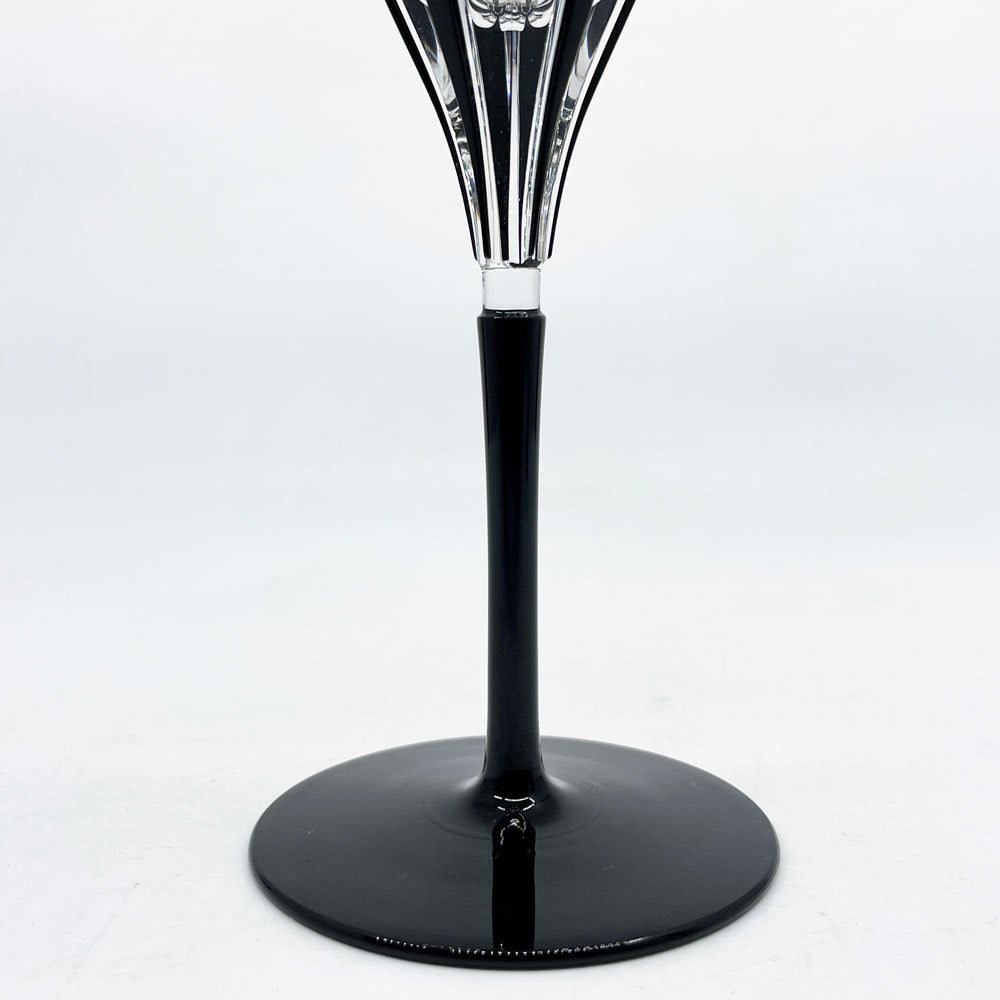 保谷クリスタル HOYA CRYSTAL ブラックベルベット BLACK VELVET シャンパングラス コーンカットステム型 カラーガラス 美品 ●