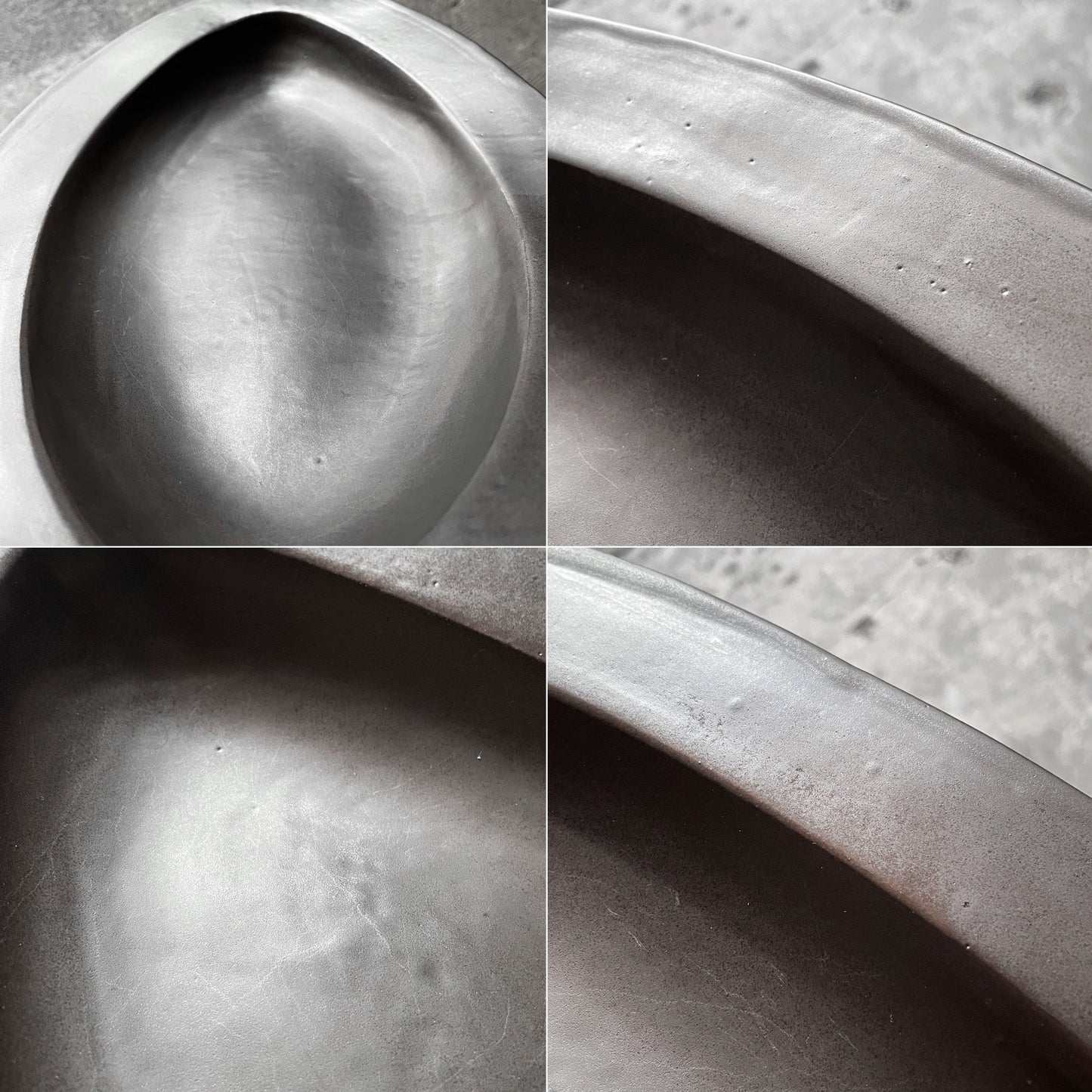 クリスチャンヌ ペロション Christiane Perrochon ストーンウェア STONEWARE オーバル プレート 小 ブラックカラー イタリア 陶器 ハンドメイド 現代作家 ■