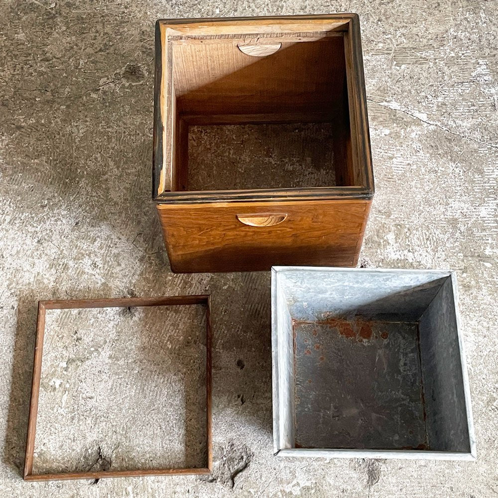 ジャパンビンテージ Japan Vintage 角火鉢 手あぶり火鉢 古道具 民芸家具 ■