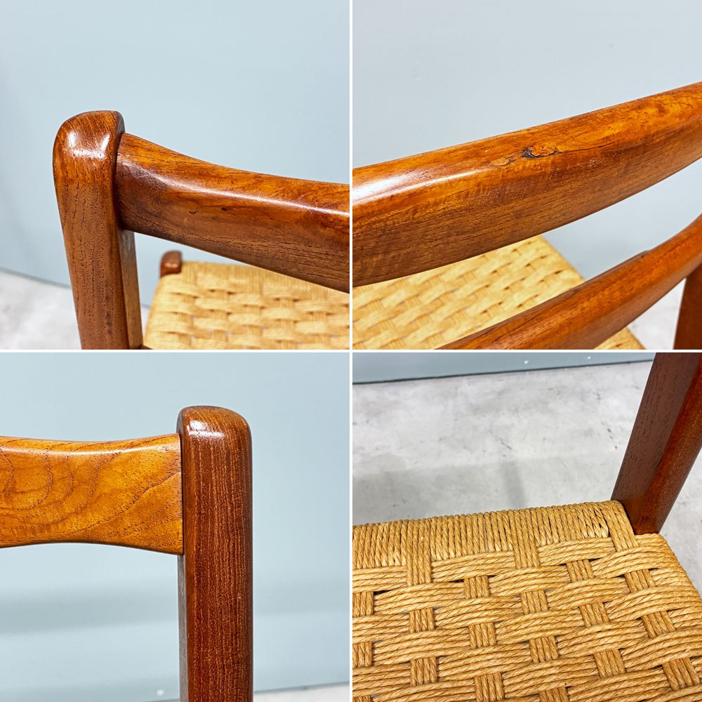 デンマークビンテージ Danish Vintage チーク材ｘペーパーコード ダイニングチェア 北欧家具 ◎